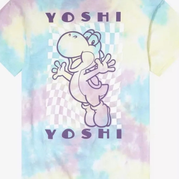 Yoshi Mario Checkered Tee Shirt Sz XL New Tags - Picture 3 of 3